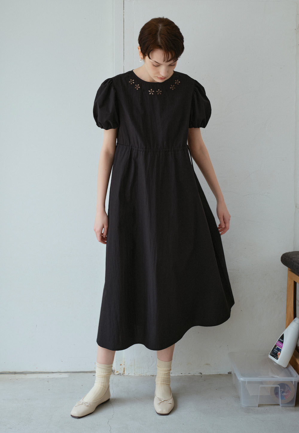 [3차] PUFF SLEEVE LONG DRESS (BLACK),Trwa, 디자이너브랜드, 여성의류